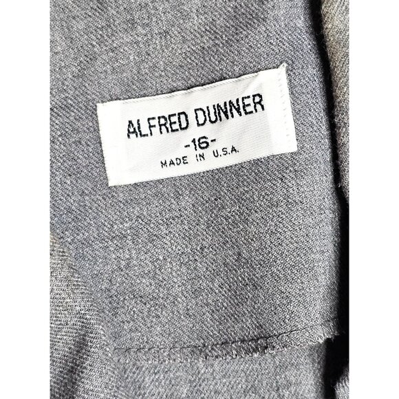 Vintage Alfred Dunner Women Gray Blazer & Skirt Suit Set Size 16 Polyester Blend - Picture 4 of 15